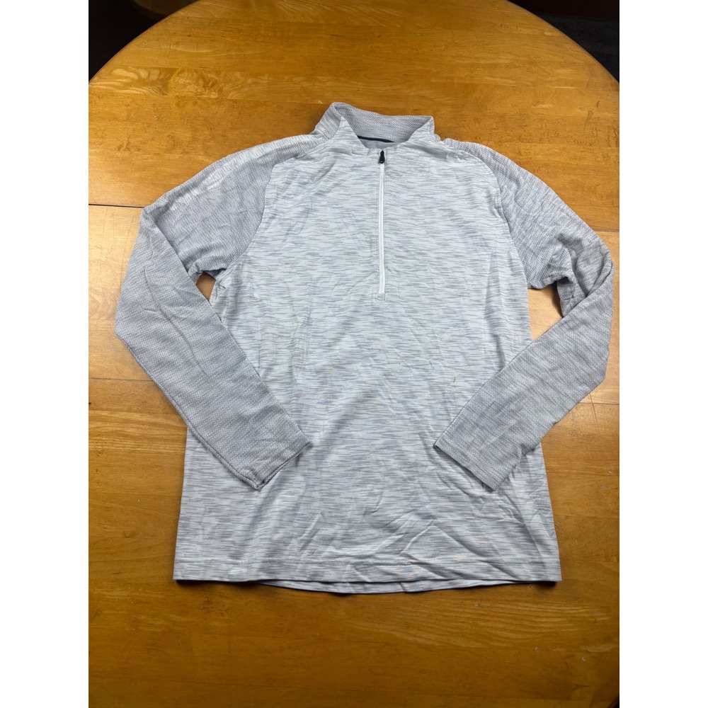 Under Armour Golf Blade Collar Mens Medium Gray Heather HeatGear Quarter Zip